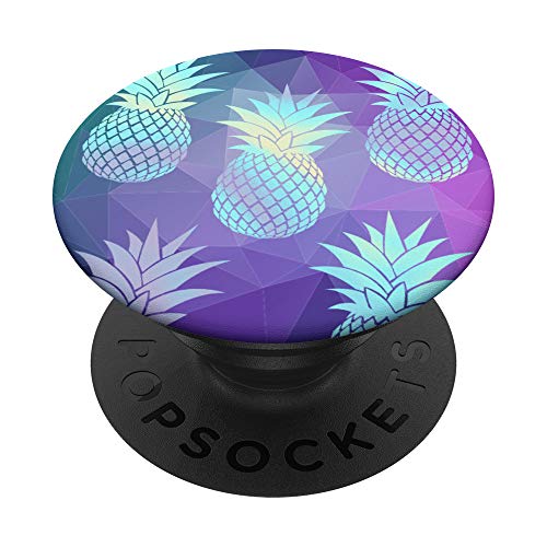 Rainbow Pineapple Pattern Teal Purple Polygon PopSockets Swappable PopGrip
