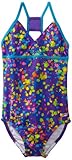 Speedo Big Girls' Spectacular Splatter One-Piece Swimsuit Butterfly Surplice