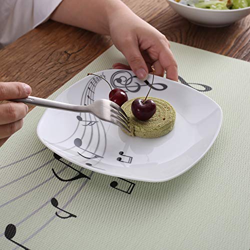 image for VEWEET 'MELODY' 30-Piece Ivory White Musical Note Patterns Dinnerware 