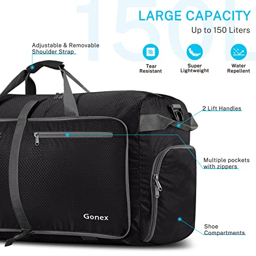 Gonex 150L Travel Duffel Bag Foldable Extra Large Duffle Bag XL Heavy