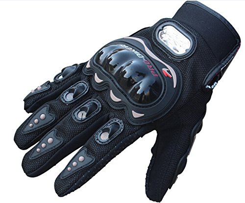 HIFROM(TM) Black Motocross Racing Pro-biker Motorcycle Motorbike Cycling Full Finger Gloves (M(for womens))