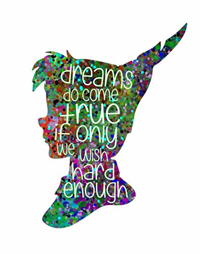 ArtDashPop Art Print: Watercolor Splatter PETER PAN w/Inspirational Quote (8"×10" print)