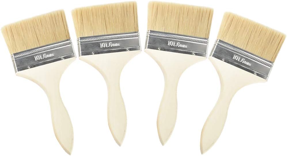JUNH 4 PCS Professional Wall Brush Paint Color Brush Broad Brush Glaze