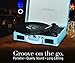 Vintage Portable Turntable - 3 Speed Record Player Suitcase - Built in Stereo Speaker and Battery - 1/8” Stereo Headphone Jack, Aux Input, RCA Output – Blue VinylPal by ProduTrend