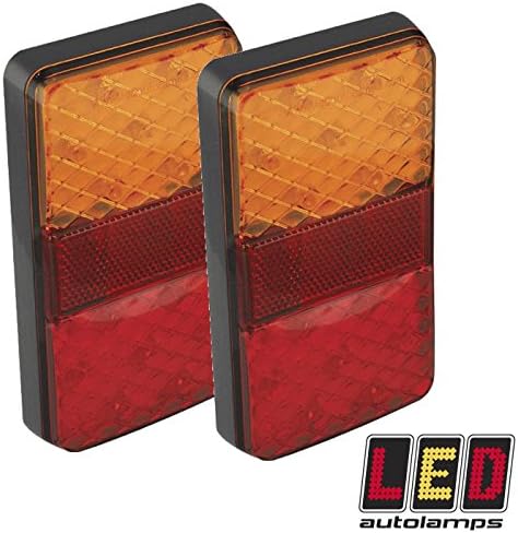 Pair of Rectangle Fully Submersible Boat Trailer 12v LED Lights *LIFETIME WARRANTY*