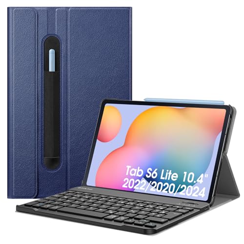 FINTIE Tastatur Hülle für Samsung Galaxy Tab S6 Lite 10,4 Zoll 2024/2022/2020 Tablet - Keyboard Cover mit Magnetisch Abnehmbarer Deutscher Bluetooth T