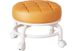 Low Rolling Stool 360° Rotary Sponged 10x9x2in Waterproof Stool on Wheels Low Noise Strong Load Minimalist Rolling Chair for 