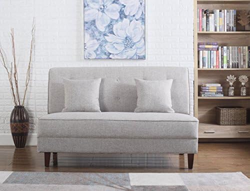 NHI Express 73023-62LB Button Tufted Loveseat Not Applicable, 60 L x 33 W x 37" H, Light Brown