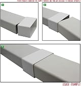 Kair Rectangular Ducting 110x54mm 1m Flat Channel Pipe view 3