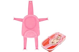IBLUELOVER Baby Bath Seat Support Net Infant Bathing Support Mat Newborn Bath Tub Seat Cushion Pad with Five Safety Corner Adjustable Mesh Bathtub Sling Non Slip Shower Pad for 0-18 Months (No Bathtub)