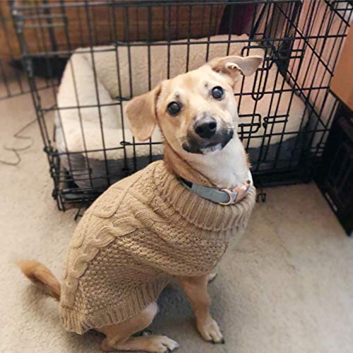 Mihachi Turtleneck Dog Sweater Winter Coat Apparel Classic Cable Knit