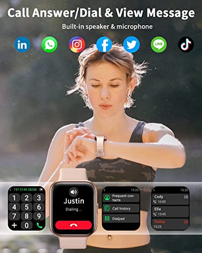 Smart Watch for Women, Answer/Make Call, Alexa Built-in 1.8" HD Fitness Watch with Heart Rate SpO2 Sleep Tracker, Ladies Smartwatch for iPhone Samsung Android, 120 Sport, 3ATM Waterproof Step Counter