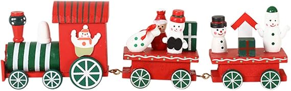 Tren de navidad Santa claus Muñeco de nieve De madera Decoraciones
