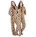 Footed Pajamas - Family Matching Cheetah Print Hoodie One Piece for Boys, Girls, Men, Women and Pets - Kids - Small (Fits 4'2-4'5