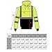 New York Hi-Viz Workwear H9012 Men's ANSI Class 3 High Visibility Class 3 Sweatshirt, Full Zip Hooded, Lightweight, Black Bottom Medium