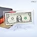 PayandPack Currency Display Case Slab Holder Frame w/Two Stands for Regular Bill Dollar Paper Cash Money, Clear & Solid (Qty 1)