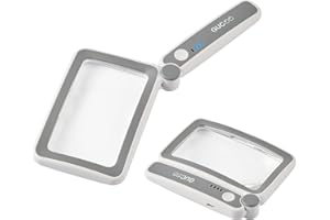 GUCOO Magnifying Glass with Light for Close Work Reading 3.5X Folding Handheld Led Illuminated Lighted Rectangle Magnifier for Jewelers Seniors Large Hand Held Magnifying Lens for Book Jewelry Coins