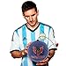 Messi Training System Kick Throw Soccer Ball, Solo Trainer for Kids Soccer Practice & Drills with Adjustable Control Cord, Size 2, Blue