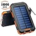 Solar Charger, Frolk Solar Power Bank 10000mAh. Waterproof Portable External Cell Phone Dual USB Battery Charger with Solar Panel,Dual LED Light,Compass for iPhone, iPad, Android Cell Phones