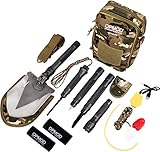 OPMOD Survival Series 20-in-1 Emergency Shovel Flashlight,Charcoal Grey