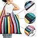 GOPHRALOVE Reusable Grocery Bag 2 Packs Large Washable Foldable Eco Friendly Nylon Heavy Duty Fits in Pocket Shopping Tote Bag (New Rainbow)