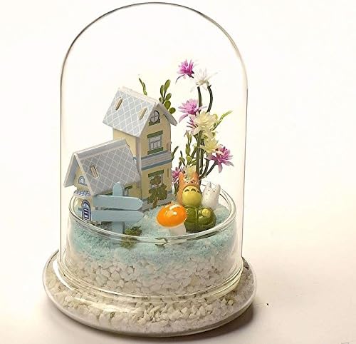 Glass Cloche Dome Cover Terrarium Container Miniature Display Bell Tray Jar 11.5 cm x 15cm