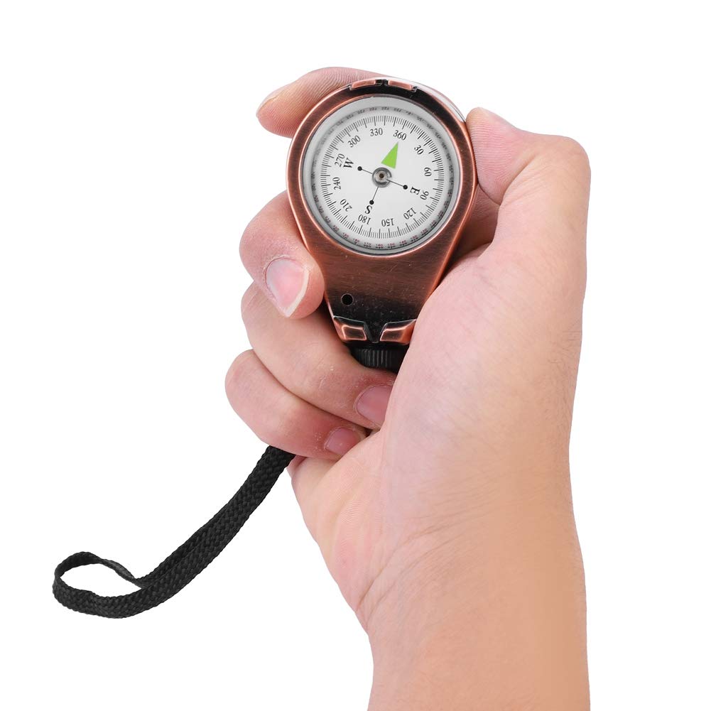 Metal Compass Outdoor Camping Hiking Portable Brass Round Golden Compass Navigation