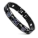 JFUME Magnetic Bracelet for Men Black Bracelet Jewellery with Blue Carbon Fiber Link Removal Tool 8.5