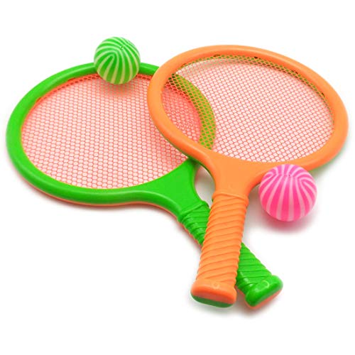 Children Kids Play Game Plastic Tennis Racket Sports Toy 2 Rackets Set - Thumbnail 6
