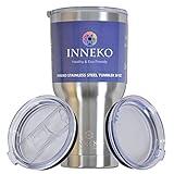 Stainless Steel Tumbler with 2 Lids (Regular & Spill Proof): Vacuum Insulated 30oz Tumbler with Stainless Steel Straw & Cleaning Brush