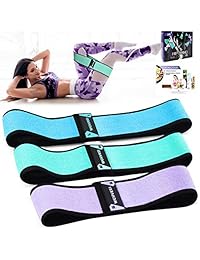 WEHVKEI Fabric Exercise Resistance Bands for Legs and Butt-Perfect Activate Glutes and Thighs - Hip Loop Bands Circle, Non-Rolling Thick Wide Workout Resistance Set of 3 for Women and Men