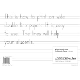 Handwriting Without Tears - W100 Learning Without Tears Wide Notebook Paper- - TK&ndash;Grade 1, Double Lined Paper for Writing, Handwriting- for School or Home Use