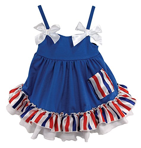Stephan Baby Stars and Stripes Collection Ruffled Swing Top and Diaper Cover, 6-12 Months