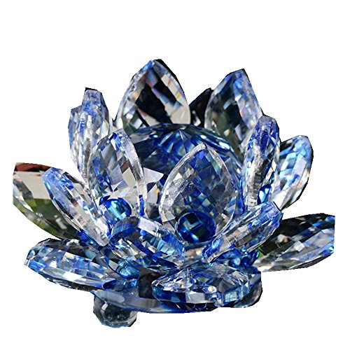 Hot Sale!!1PC Lotus Crystal Glass Collection Lotus Figure Paperweight (A)