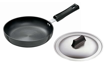 Hawkins Futura Hard Anodised Round Frying Pan with Lid, 22cm