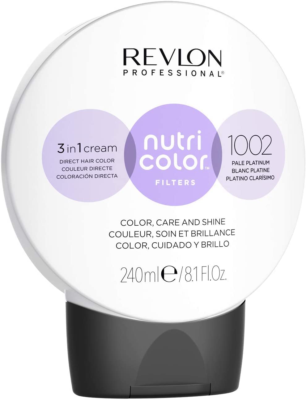 REVLON PROFESSIONAL Nutri Color Filters, Metallic Semi-Permanent Hair Color, 1002 Pale Platinum, 240 ml