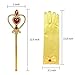 Hpwai Girls Princess Belle Dress Up Costume Accessories,Crown Necklace Wand Gloves Gift Set