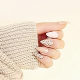 Yean Set of 24 False Nail Chic Pink Bridal Fake Nail Full Cover Nail Tips - Press on Nail Long Stiletto with Glue and Adhesive Tab for women and girls