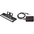 Yamaha, 76-Key Touch-Sensitive Advanced Portable Keyboard with Power Adapter (PSREW425) & FC5 Compact Sustain Pedal for Portable Keyboards, black