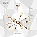 VINLUZ 12 Light Sputnik Chandelier Brass Lighting