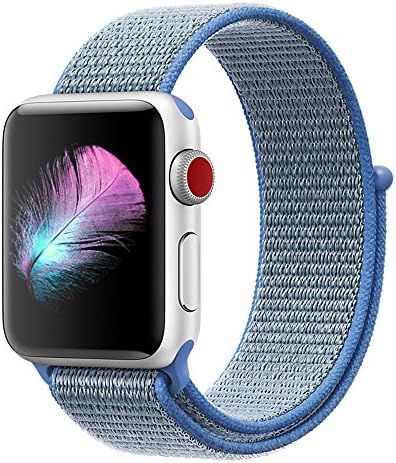 Yunsea Compatible Apple Watch Band 38mm 42mm, Soft Nylon Sport Loop Hook Loop Fastener, Replacement Band Compatible iWatch Series 1/2/3