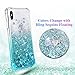 Ruky for iPhone X Case, iPhone Xs Case, Gradient Quicksand Series Glitter Flowing Liquid Floating TPU Bumper Cushion Reinforced Corners Girls Phone Case for iPhone X Xs 5.8 inches, Gradient Teal