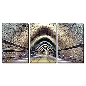 Tunnel with Railroad and Tram x3 Panels