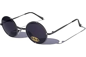 V.W.E. Kids Children Size Hippie Round Circle Lens Lennon Metal Sunglasses (Age 3-12)