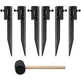 CNQLIS 6 Pcs Outdoor Light Stakes for Tiki Torch Stand - 10 3/4" Steel Torch Stakes - Garden Stakes for Lights, Stakes for Outdoor Lights for Solar Lights,Fishing Rods, Freestanding Poles