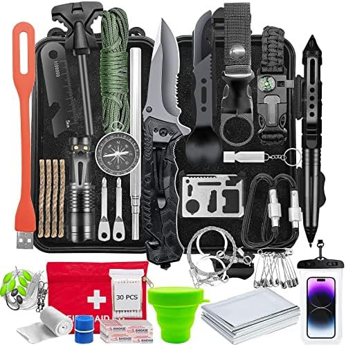 10-Piece Survival Kit - Emergency Gear For Camping, Hiking & Outdoor Adventures