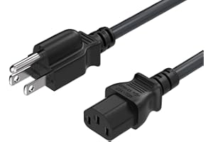 Standard 3ft AC Power Cord Cable, 3-Prong Replacement Power Cable for Electronics, Computers, Printers, Monitors, and Laptops
