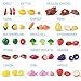 Tomons Kids Pretend Food Kitchen Toys Play Food for Kids, Plastic Food Fruit Cutting Set for Children Girls Boys Educational Early Age Basic Skills Development 20pcs Set with Basket