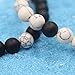 UEUC Distance Couple Bracelet His and Hers Black Matte Agate & White Stone 8mm Beads Bracelet