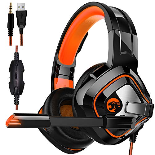 Gaming Headset,Proslife Game Headphones with LED Lighting 3.5mm Surround Sound Noise Cancelling Microphone for Laptop, Desktop, MAC, Xbox, PS4, Phone Tablet